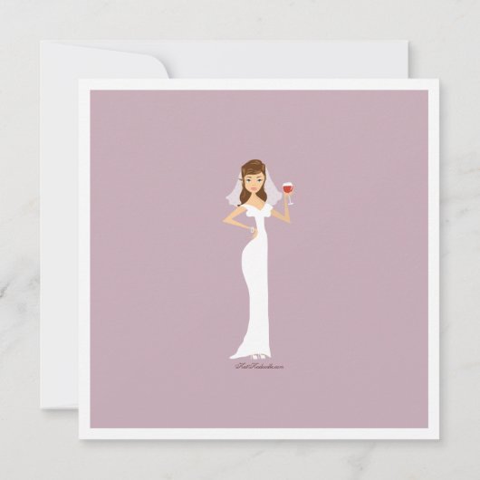 Modern Bride Wine Theme Bridal Dusche Einladung (Rückseite)