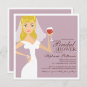 Modern Bride Wine Theme Bridal Dusche Einladung (Vorne/Hinten)