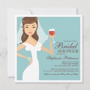 Modern Bride Wine Theme Bridal Dusche Einladung