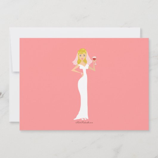 Modern Bride Wine Theme Bridal Dusche Einladung (Rückseite)