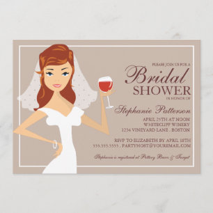 Modern Bride Wine Theme Bridal Dusche Einladung