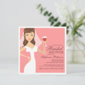 Modern Bride Wine Theme Bridal Dusche Einladung (Stehend Vorderseite)