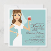 Modern Bride Wine Theme Bridal Dusche Einladung (Vorderseite)