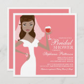 Modern Bride Wine Theme Bridal Dusche Einladung (Vorne/Hinten)