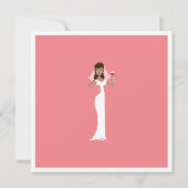 Modern Bride Wine Theme Bridal Dusche Einladung (Rückseite)