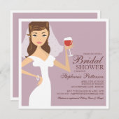 Modern Bride Wine Theme Bridal Dusche Einladung (Vorne/Hinten)