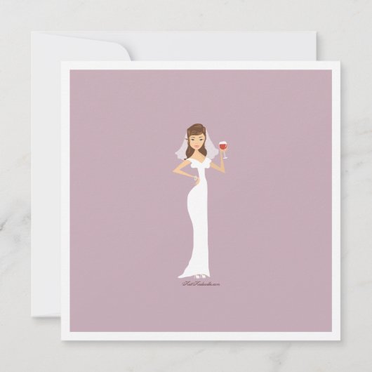 Modern Bride Wine Theme Bridal Dusche Einladung (Rückseite)