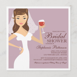 Modern Bride Wine Theme Bridal Dusche Einladung