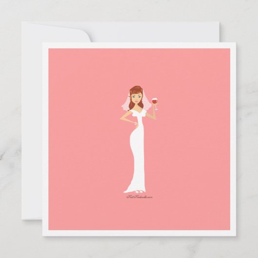 Modern Bride Wine Theme Bridal Dusche Einladung (Rückseite)