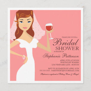 Modern Bride Wine Theme Bridal Dusche Einladung