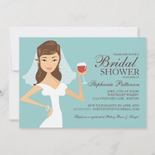 Modern Bride Wine Theme Bridal Dusche Einladung