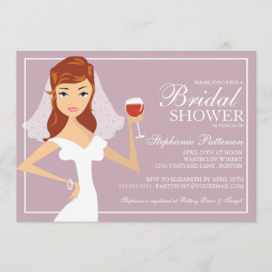 Modern Bride Wine Theme Bridal Dusche Einladung
