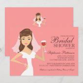 Modern Bride Wine Theme Bridal Dusche Einladung (Vorne/Hinten)