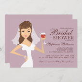 Modern Bride Wine Theme Bridal Dusche Einladung (Vorne/Hinten)