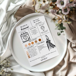 Modern Bridesmaid Info-Card-Brautparty Einladung