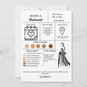 Modern Bridesmaid Info-Card-Brautparty Einladung (Vorderseite)