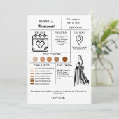Modern Bridesmaid Info-Card-Brautparty Einladung (Stehend Vorderseite)