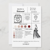 Modern Bridesmaid Info-Card-Brautparty Einladung (Vorderseite)