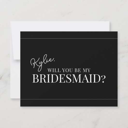 Modern Bridesmaid Vorschlag Card Einladung (Vorderseite)
