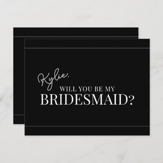 Modern Bridesmaid Vorschlag Card Einladung (Vorne/Hinten)