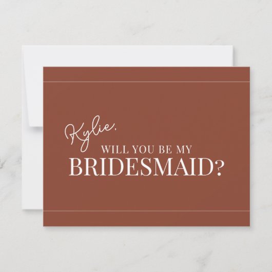 Modern Bridesmaid Vorschlag Card Einladung (Vorderseite)