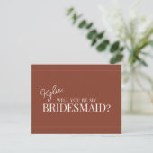 Modern Bridesmaid Vorschlag Card Einladung (Stehend Vorderseite)