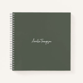 Modern Bridmaid Bridal Sage Green Monogram Notizblock