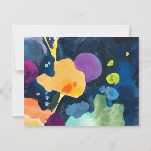 Modern Bright Abstract Painted Mitteilungskarte (Rückseite)