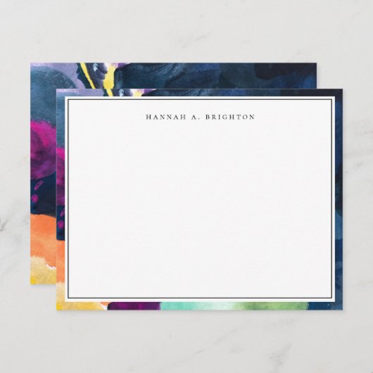 Modern Bright Abstract Painted Mitteilungskarte (Vorne/Hinten)