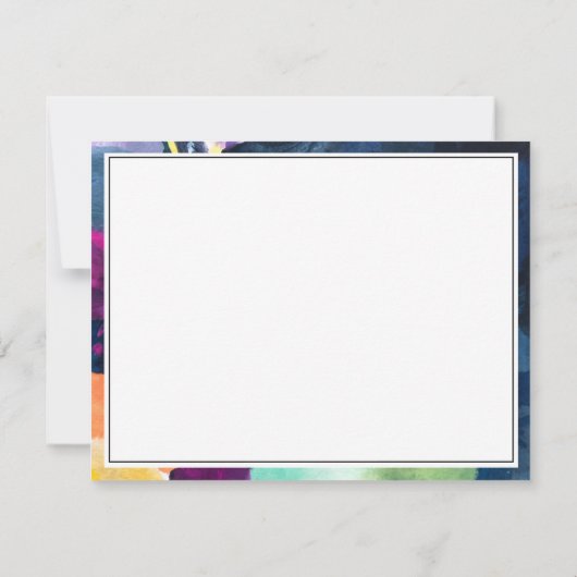 Modern Bright Abstract Painted Pattern Mitteilungskarte (Rückseite)