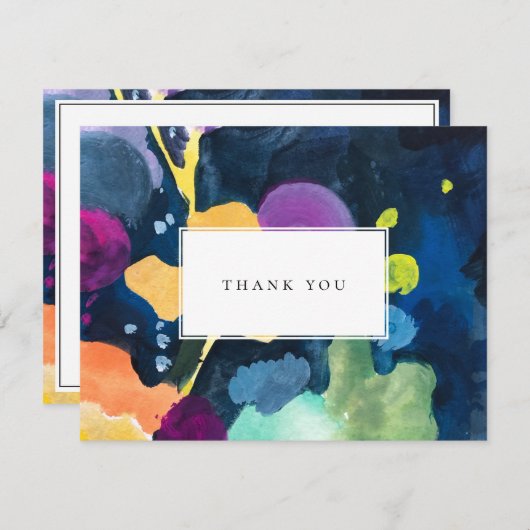 Modern Bright Abstract Painted Pattern Mitteilungskarte (Vorne/Hinten)