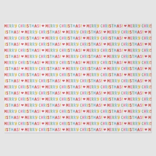 Modern Bright Colorful Merry Christmas Seidenpapier (Vorderseite)
