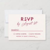 Modern Bright Colorful  Retro Wavy Frame Wedding RSVP Karte (Vorderseite)