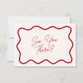 Modern Bright Colorful  Retro Wavy Frame Wedding RSVP Karte (Rückseite)