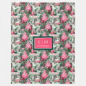 Modern bright colors watercolor preppy festive fleecedecke (Vorderseite)