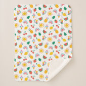 Modern Bright Colourful Smiling Suns and Rainbows Sherpadecke (Vorderseite)