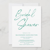 Modern Bright Emerald Green Brautparty Einladung (Vorderseite)