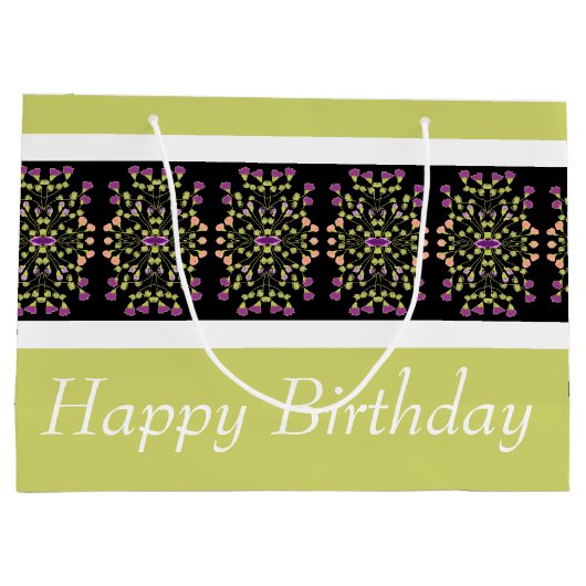 Modern Bright Green Große Geschenktüte (Rückseite)