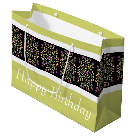 Modern Bright Green Große Geschenktüte (Vorderseite Schrägansicht)