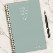 Modern Bright Ideas Personalized Name Sage Notizblock