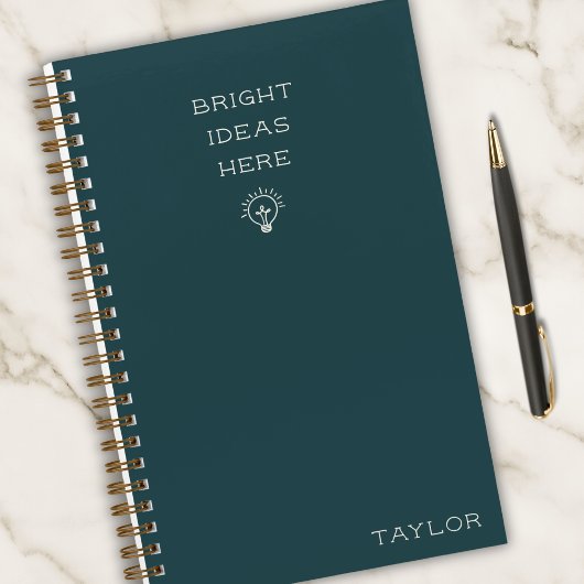 Modern Bright Ideas Personalized Name Stylish Notizblock
