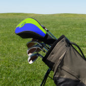 Modern Bright Neon Blue Green Monogramm Golf Headcover (In SItu)