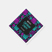 Modern Bright Neon Geometric Muster Geburtstag Serviette (Ecke)