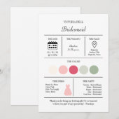 Modern Bright Pink Bridesmaid Information Card Einladung (Vorne/Hinten)