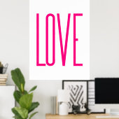 Modern Bright Pink Love Poster (Heimbüro)