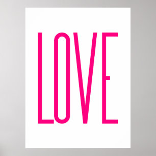 Modern Bright Pink Love Poster