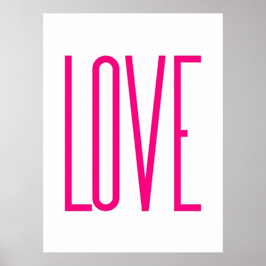 Modern Bright Pink Love Poster (Vorne)
