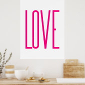 Modern Bright Pink Love Poster (Küche)