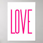 Modern Bright Pink Love Poster (Vorne)