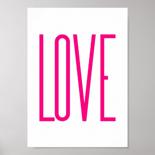 Modern Bright Pink Love Poster (Vorne)